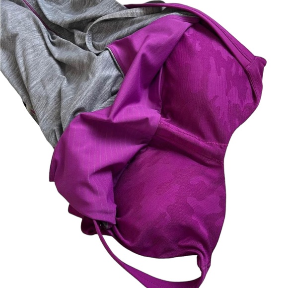 Lululemon Gray & Purple Built in Bra (w/pads) Tank Top Sz 8 - Picture 6 of 10